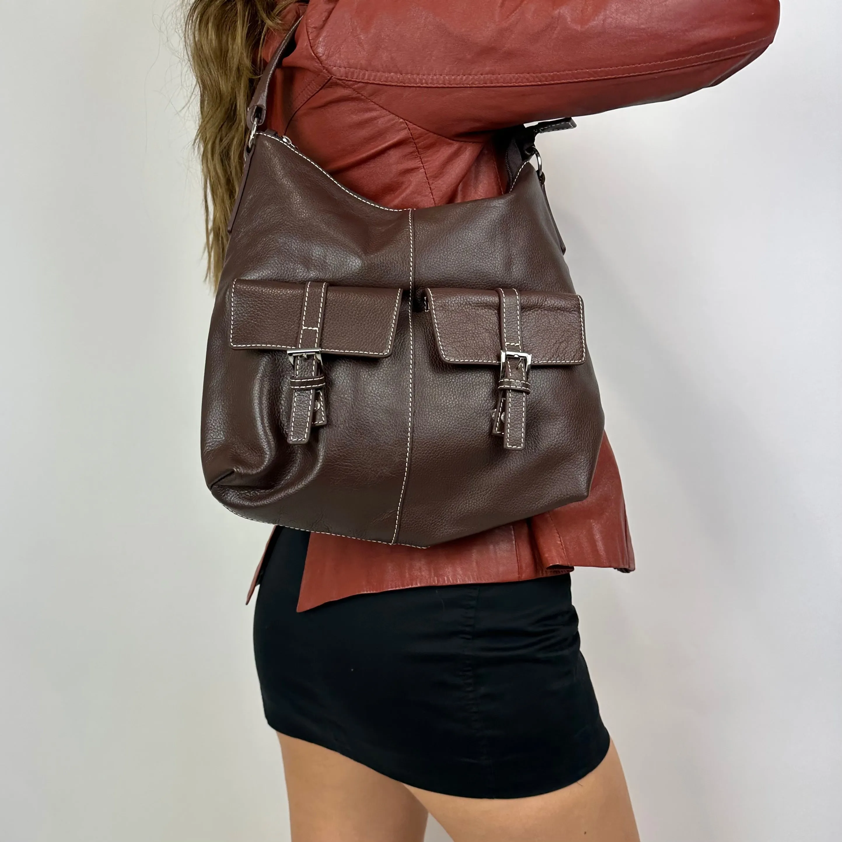 Vintage Brown Faux Leather Bag