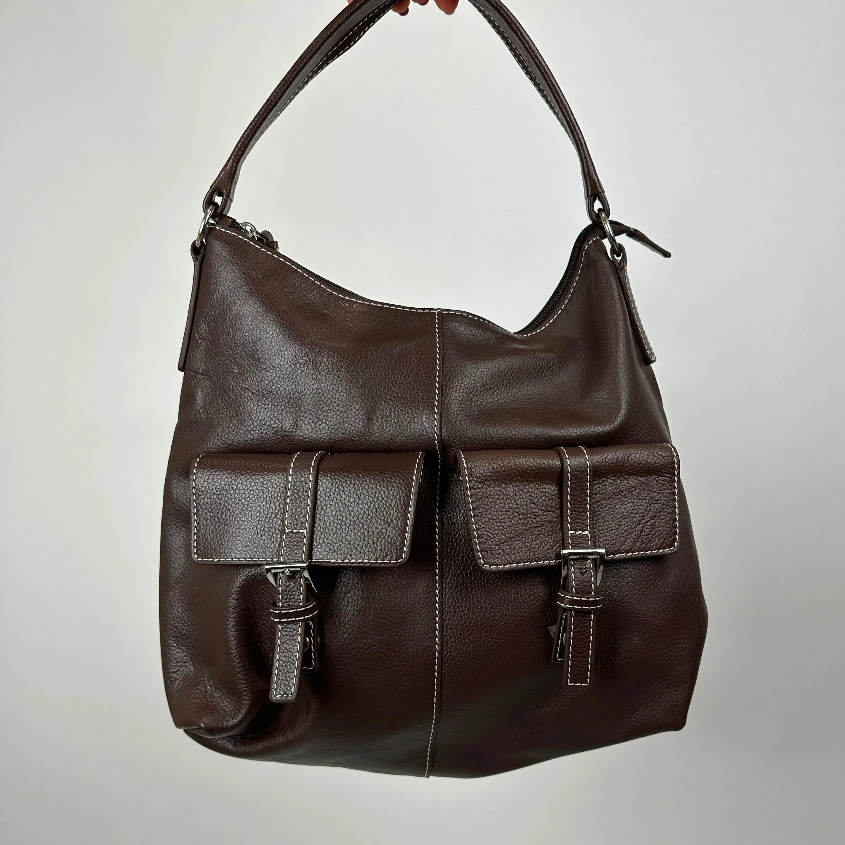 Vintage Brown Faux Leather Bag