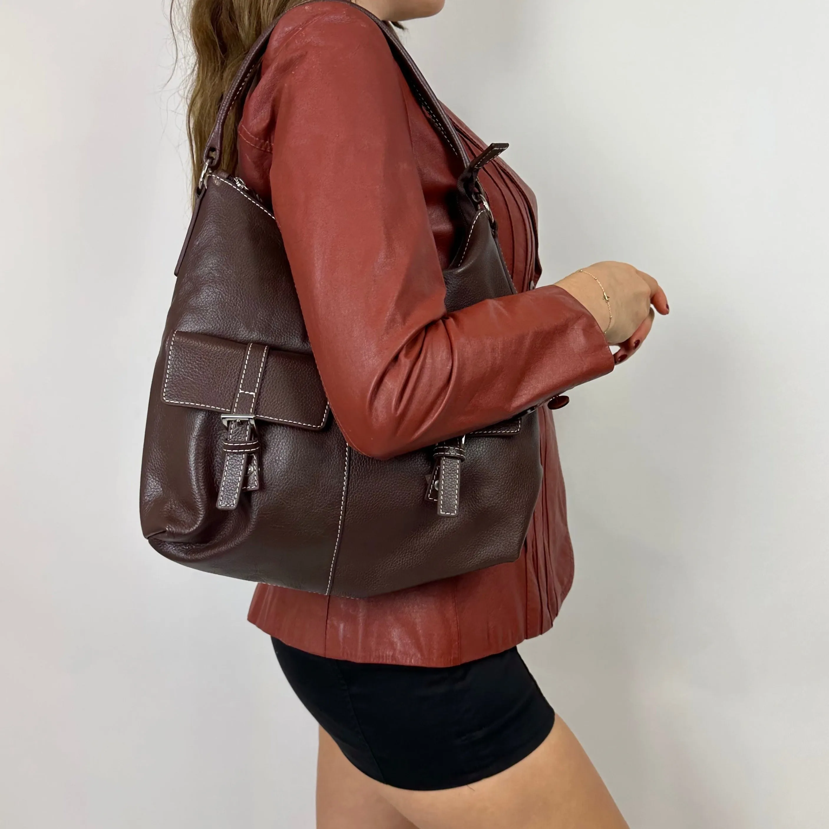 Vintage Brown Faux Leather Bag
