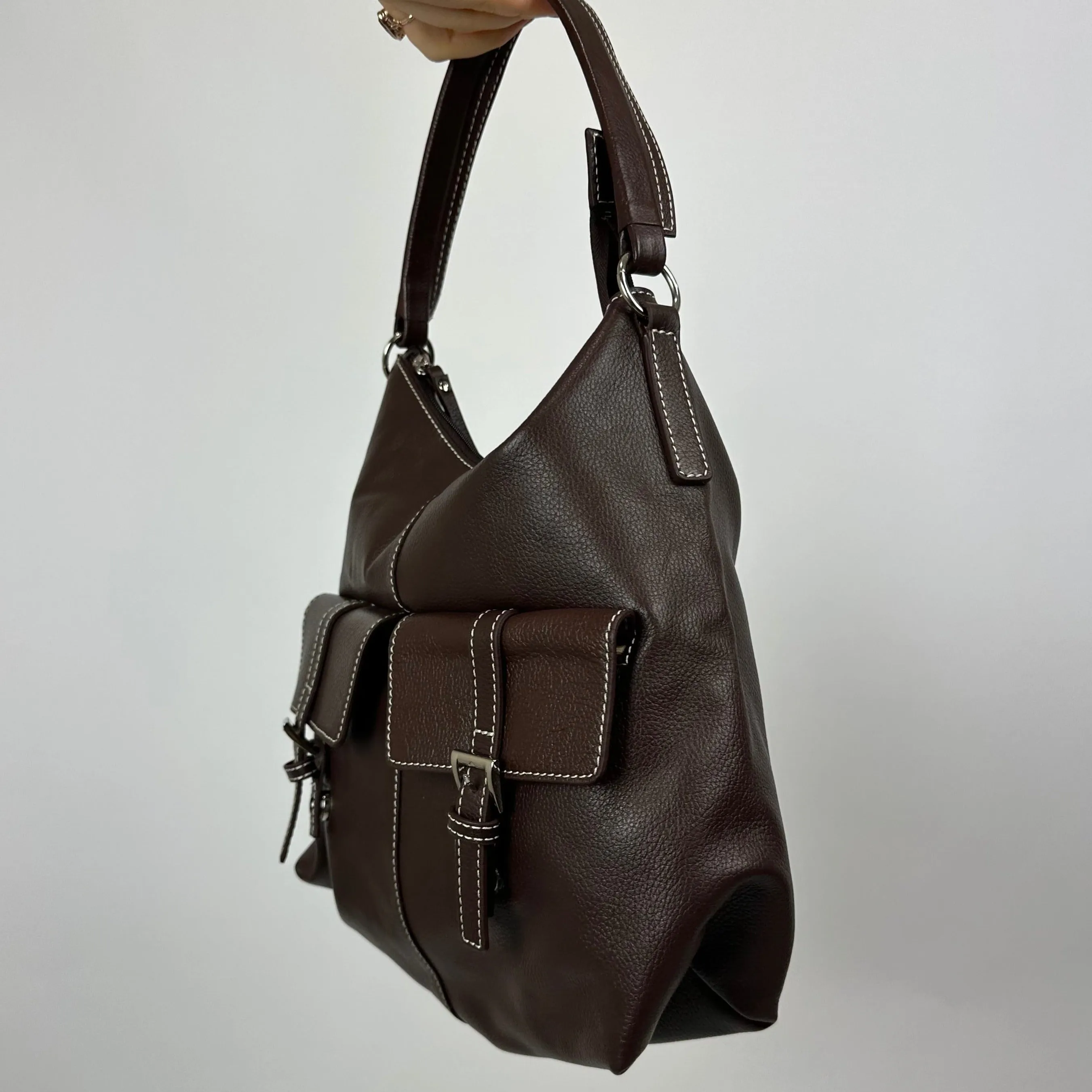 Vintage Brown Faux Leather Bag