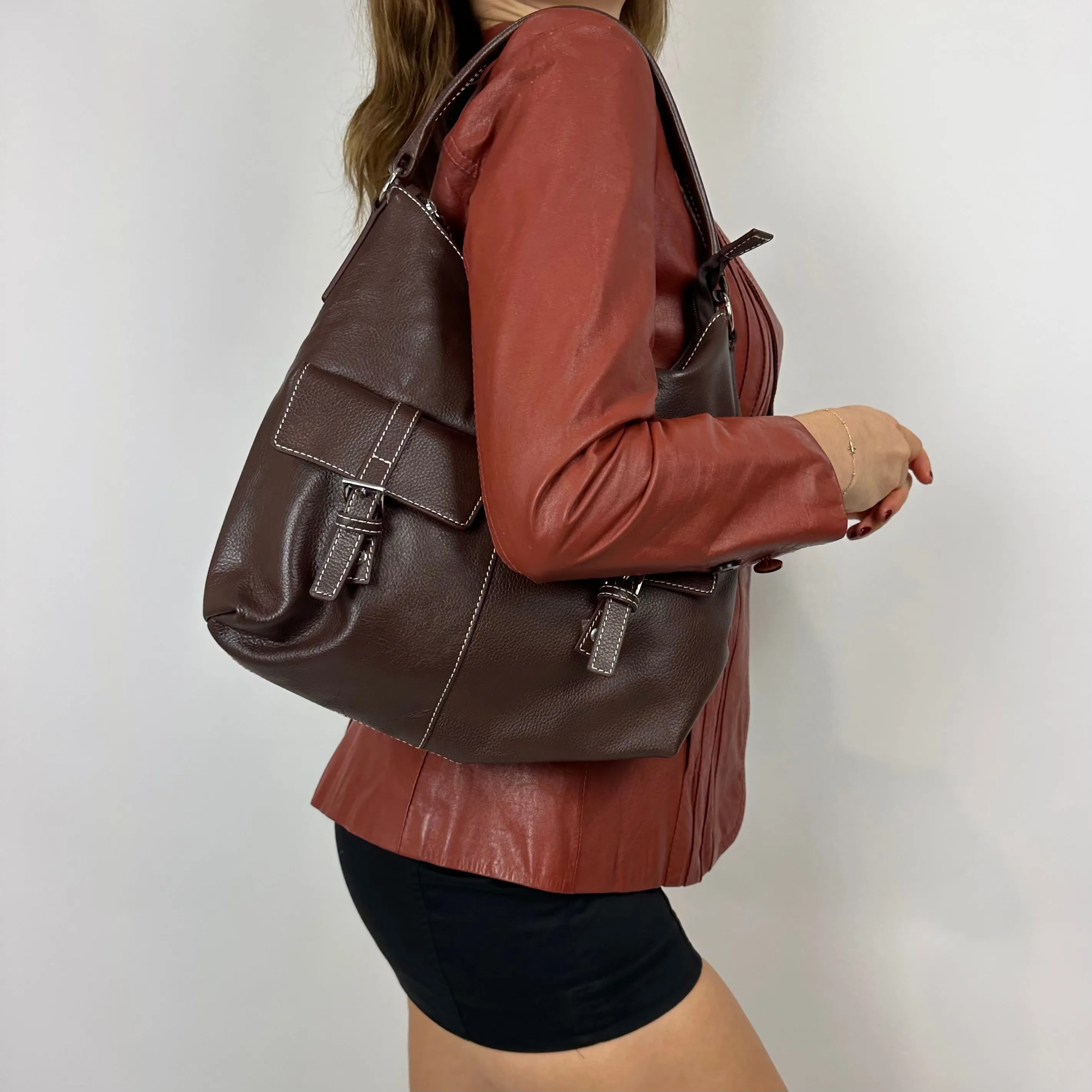 Vintage Brown Faux Leather Bag